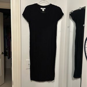 Motherhood maternity black short sleeve ribbed dress XS